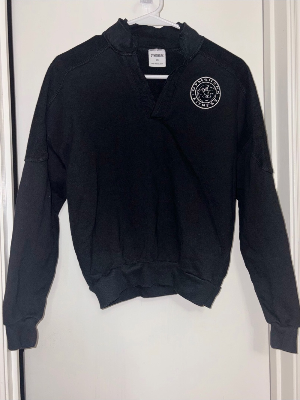 Gymshark Black Heritage Quarter Zip Pullover Sweatshirt XS